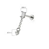 CZ BAGUETTE ROUND CZ DANGLE CHAIN TOP 316L SURGICAL STEEL THREADLESS (PUSH IN ) LABRET SET